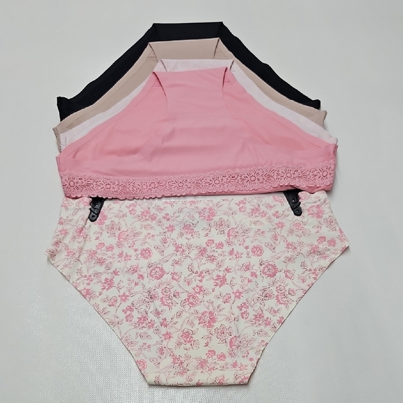 Lucky Brand Woman Floral Hipsters Set - Pink and Black - Picture 9 of 10